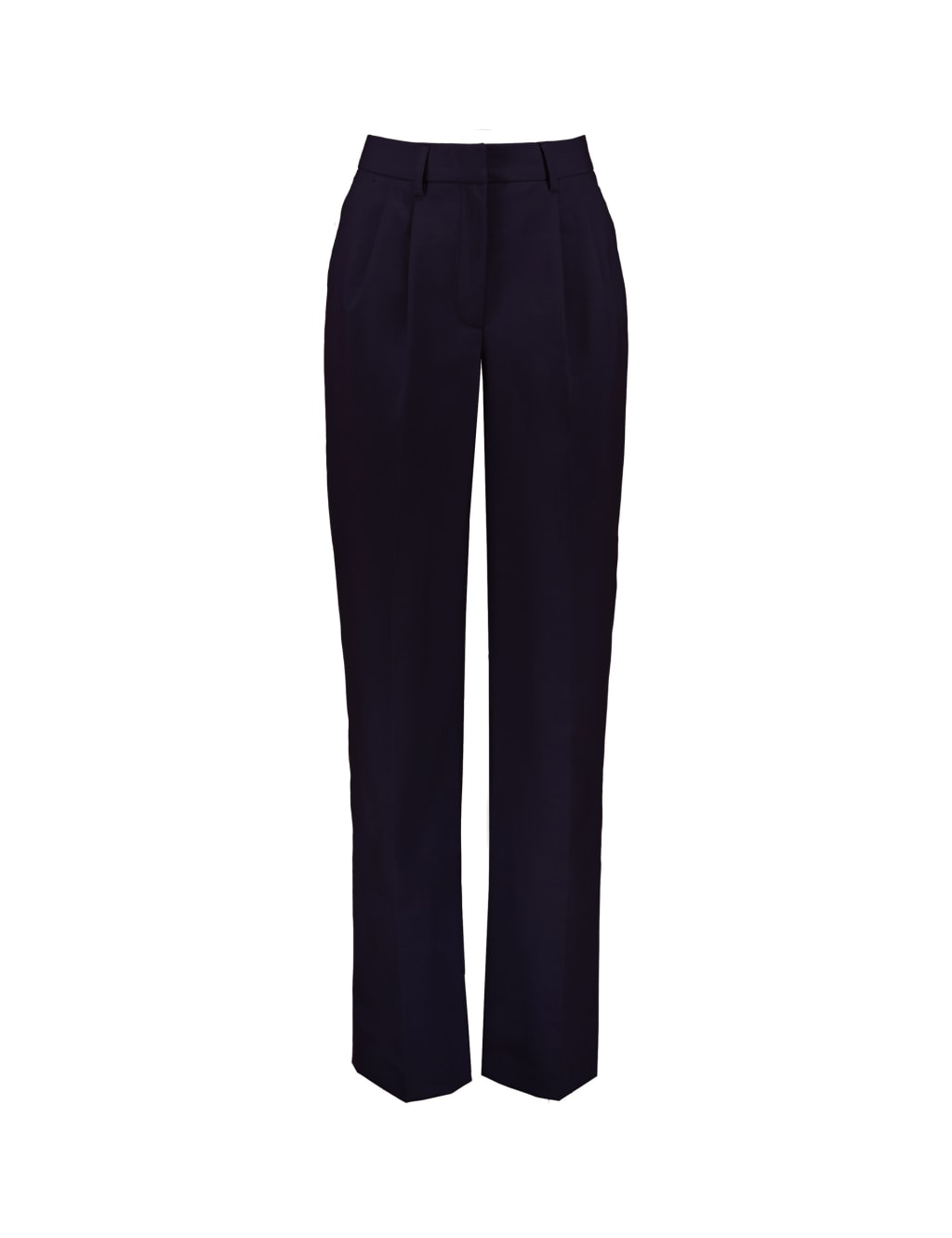 Wool Blend Pleat Front Straight Leg Trousers 2 of 6