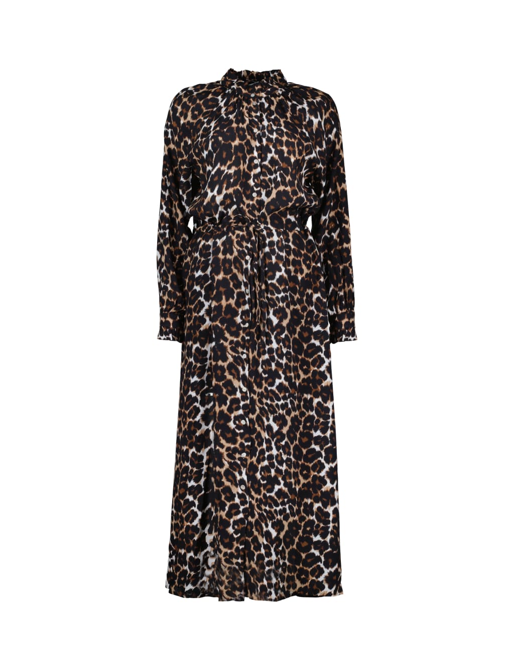 Leopard Print Midi Shirt Dress 2 of 5