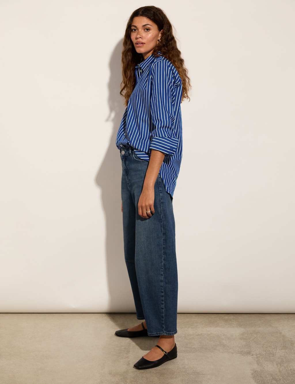 Mom High Waisted Barrel Cropped Jeans 3 of 5