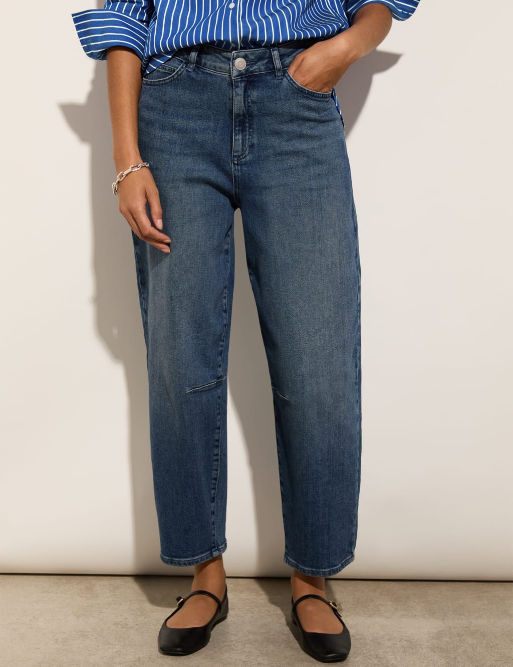Mom High Waisted Barrel Cropped Jeans 4 of 5