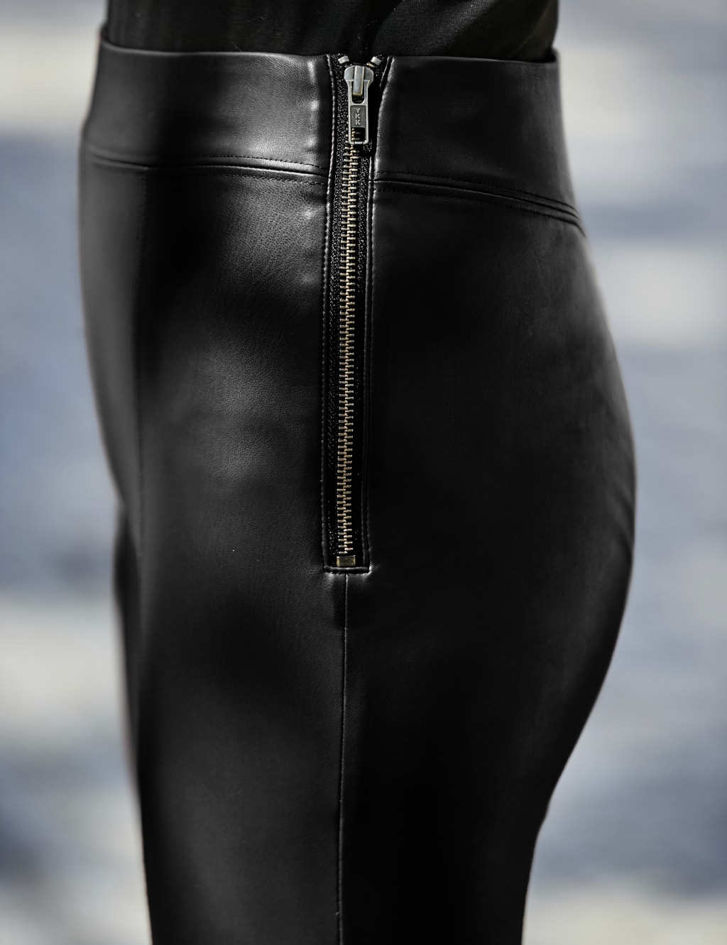 Leather Look Seam Detail Leggings 2 of 3