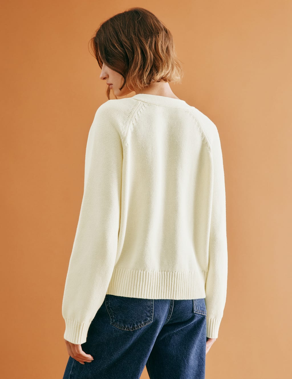 Pure Cotton Pointelle V-Neck Relaxed Cardigan 4 of 5