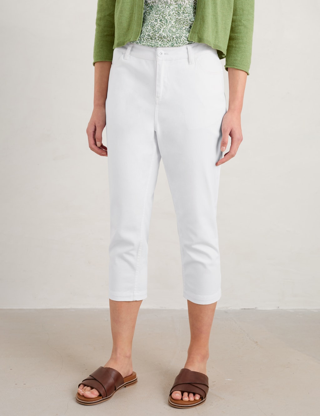 Cotton Rich Slim Fit Cropped Trousers