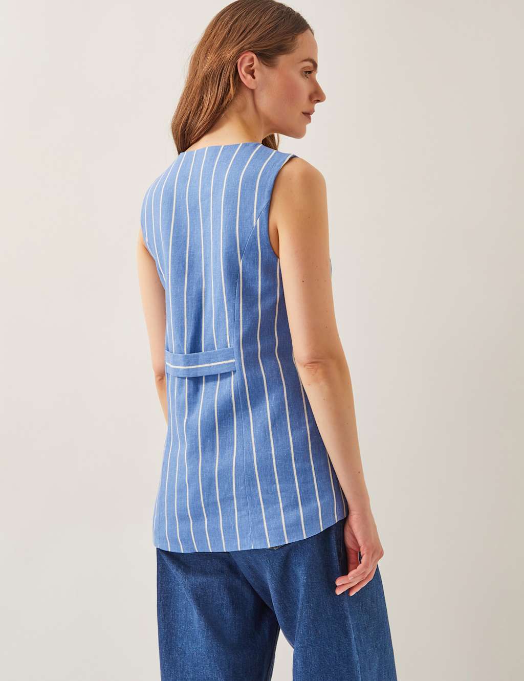 Linen Blend Striped Waistcoat 4 of 5