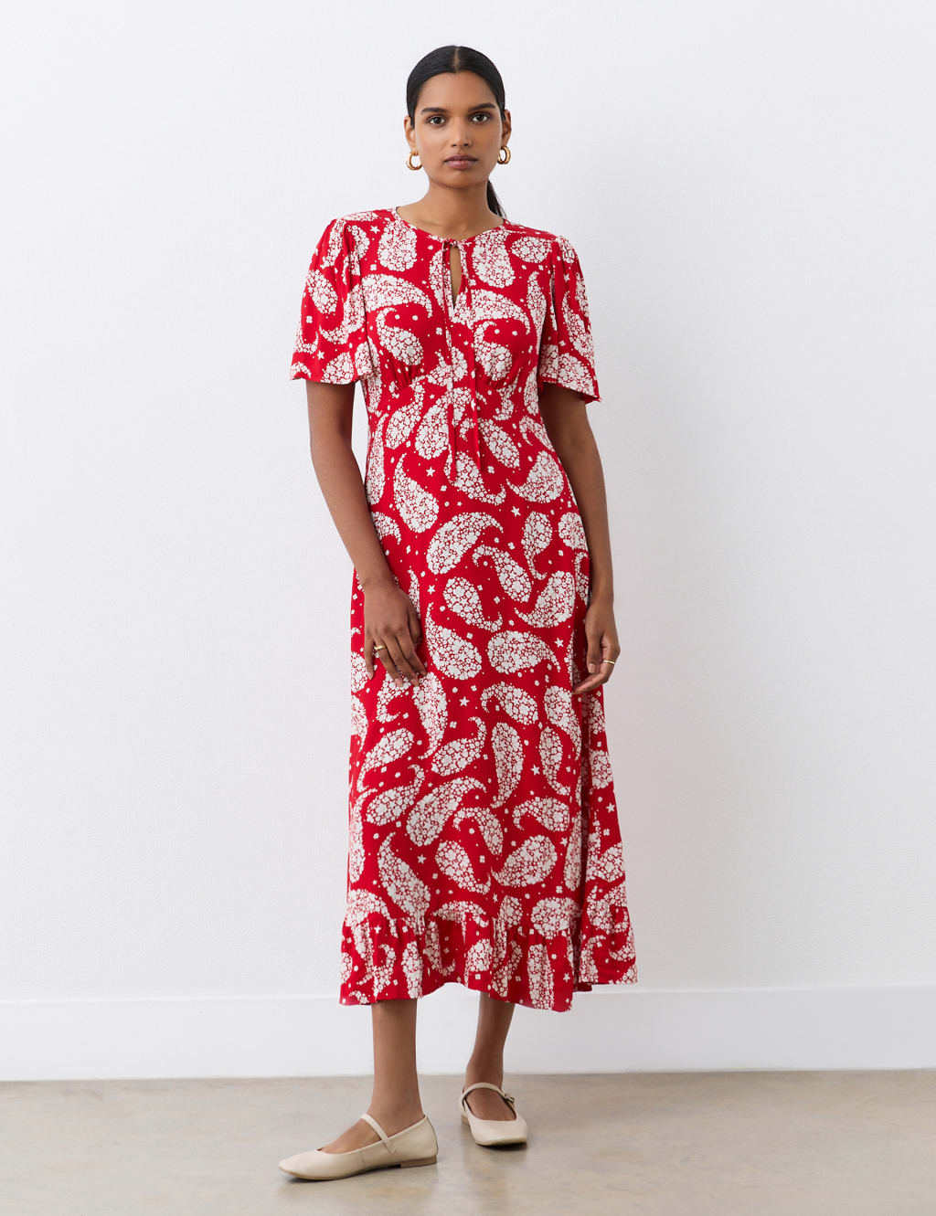 Red tea dress midi on sale