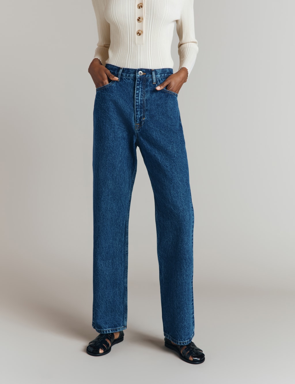 High Waisted Straight Leg Jeans 2 of 4