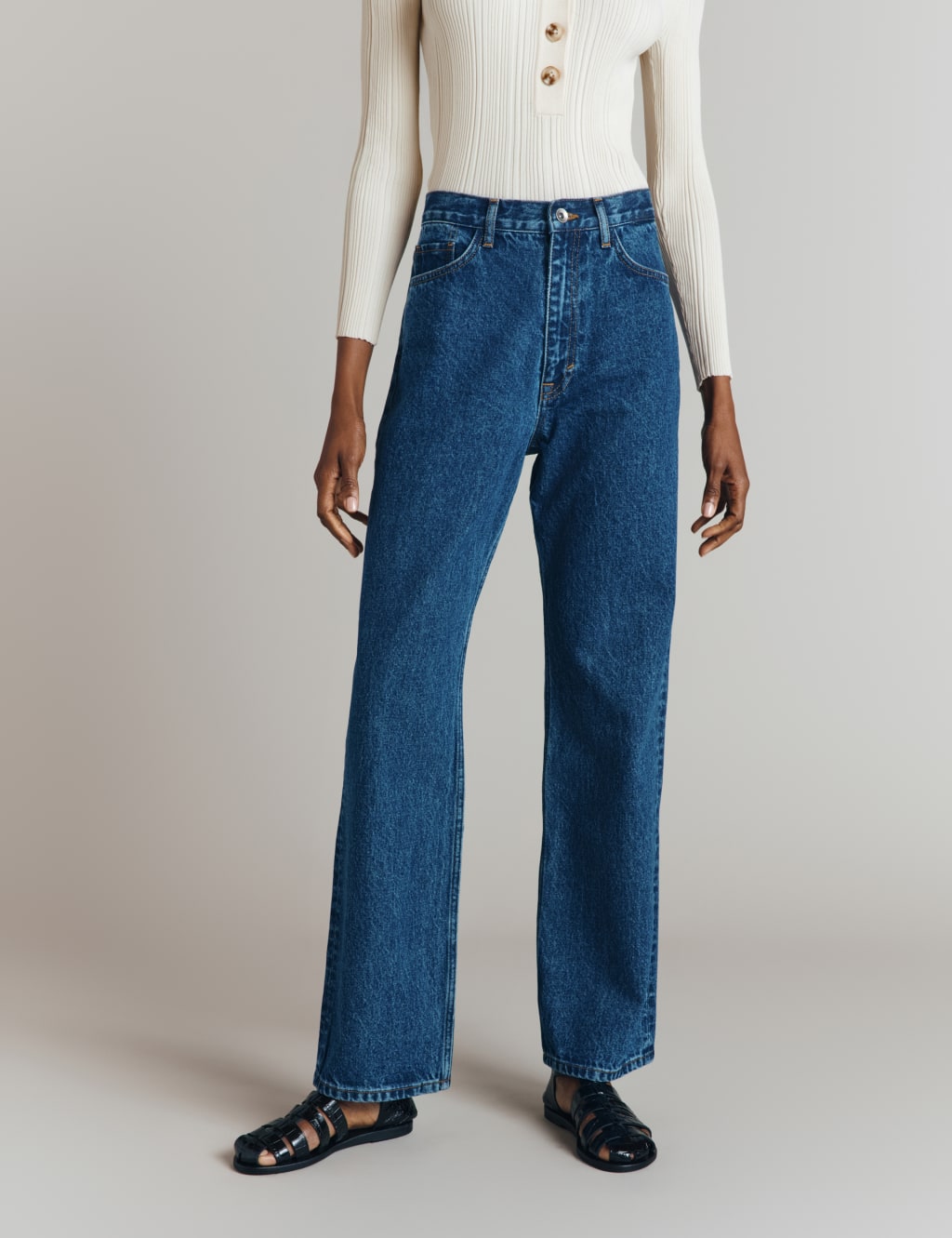 High Waisted Straight Leg Jeans 3 of 4