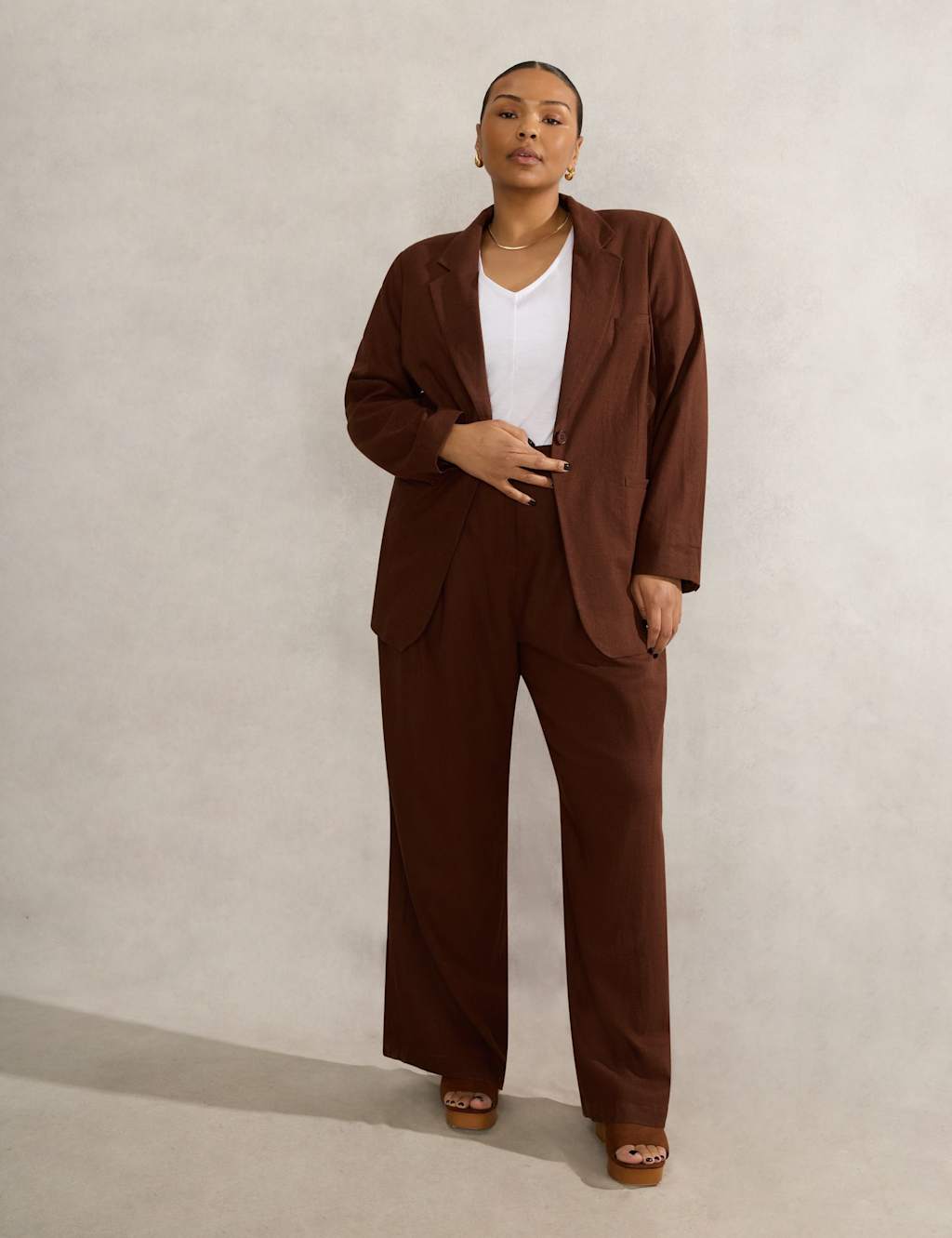 Linen Rich Tailored Trousers 2 of 4
