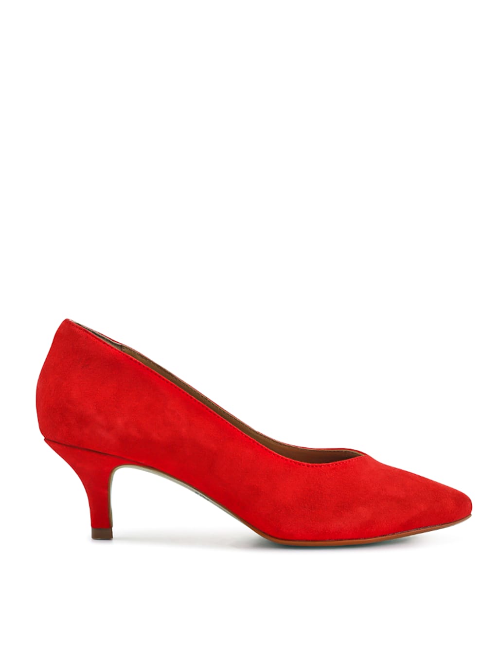 Suede Kitten Heel Pointed Court Shoes 3 of 6