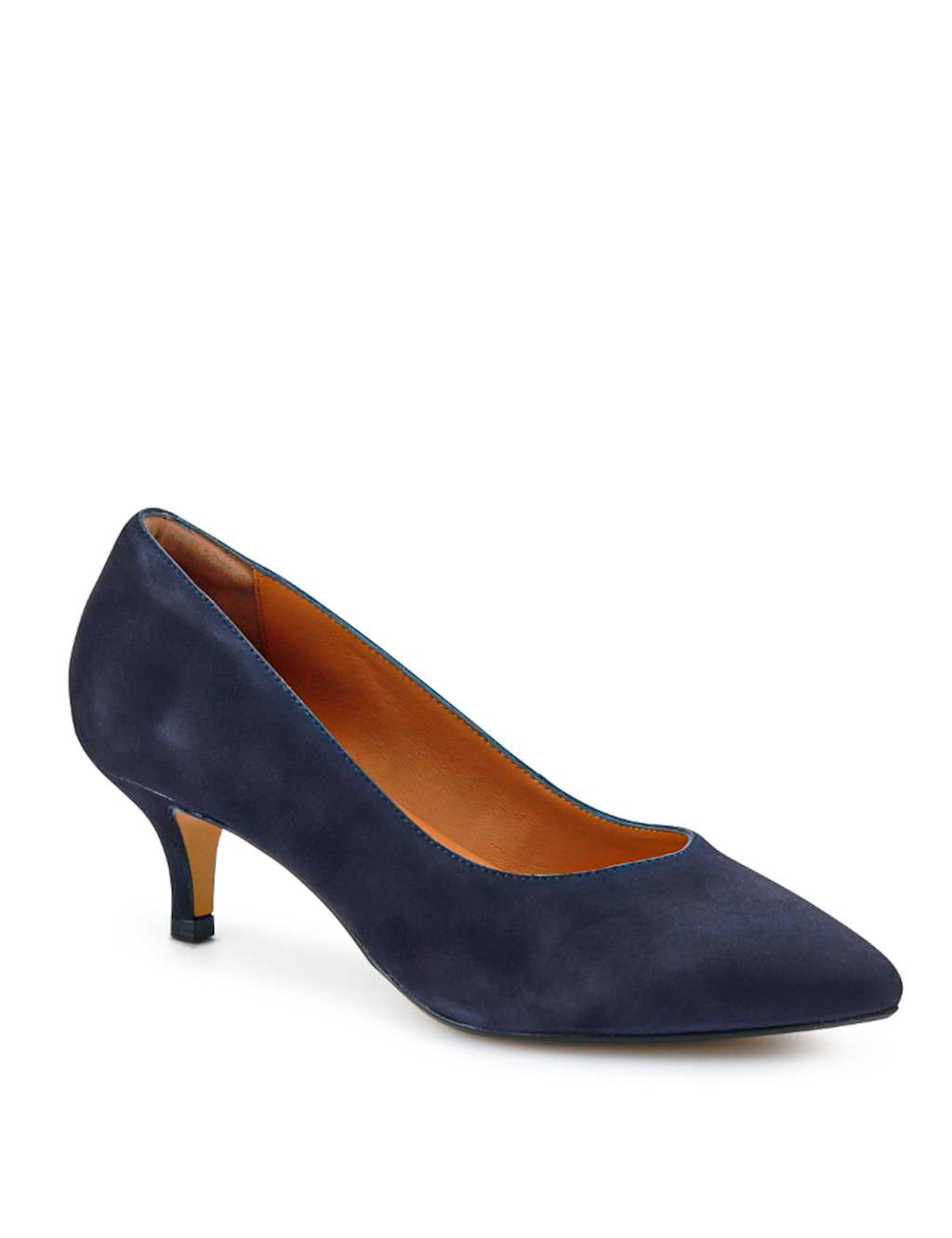 Suede Kitten Heel Pointed Court Shoes 5 of 7
