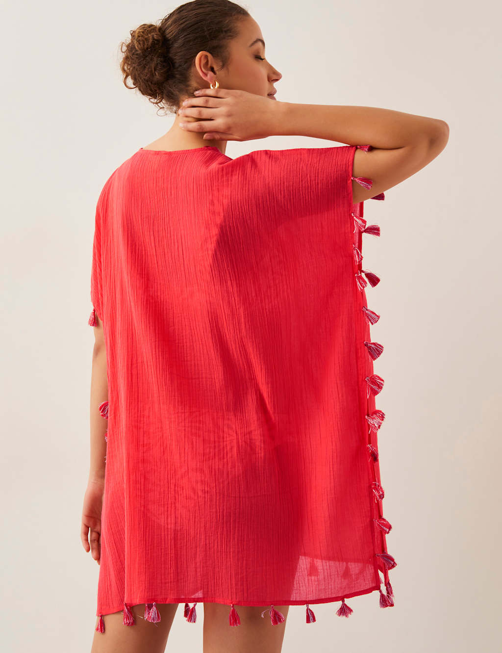 Pure Cotton Palm Tree Embroidered Kaftan 5 of 5