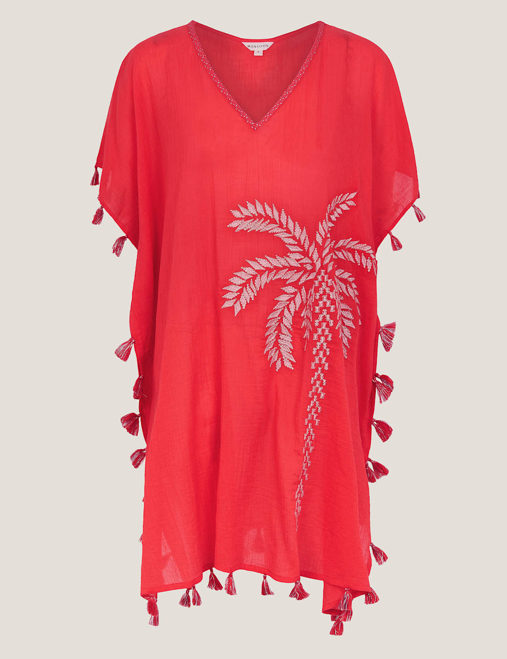Pure Cotton Palm Tree Embroidered Kaftan 2 of 5