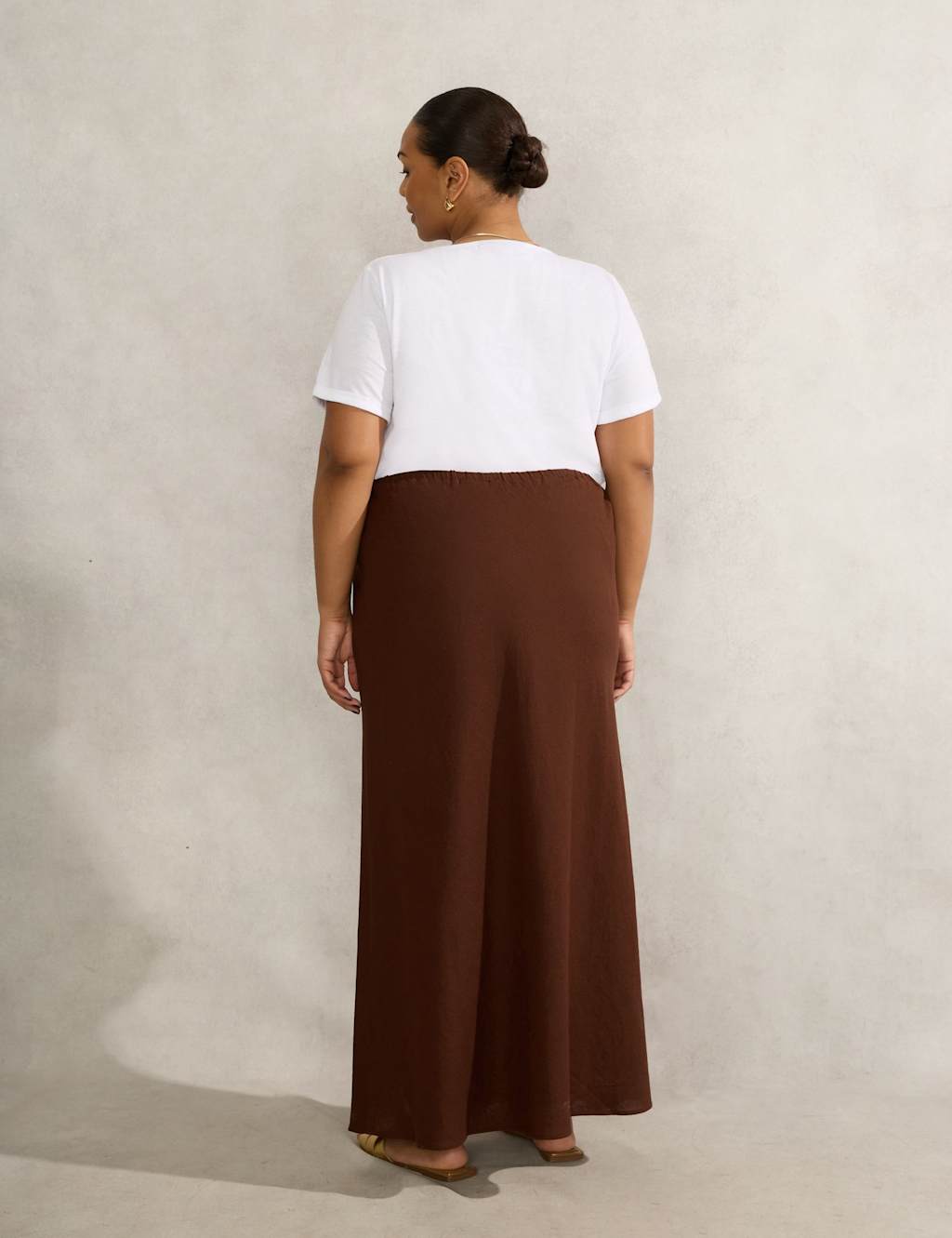 Linen Rich Slip Skirt 2 of 3