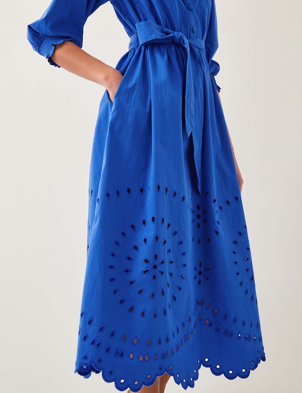 Pure Cotton Broderie Midi Skater Dress 2 of 4
