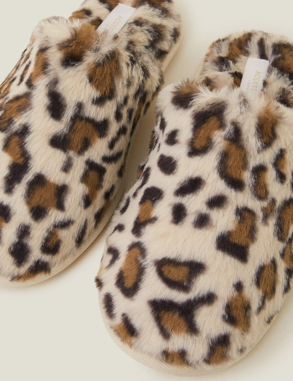 Faux Fur Leopard Print Mule Slippers ACCESSORIZE M S