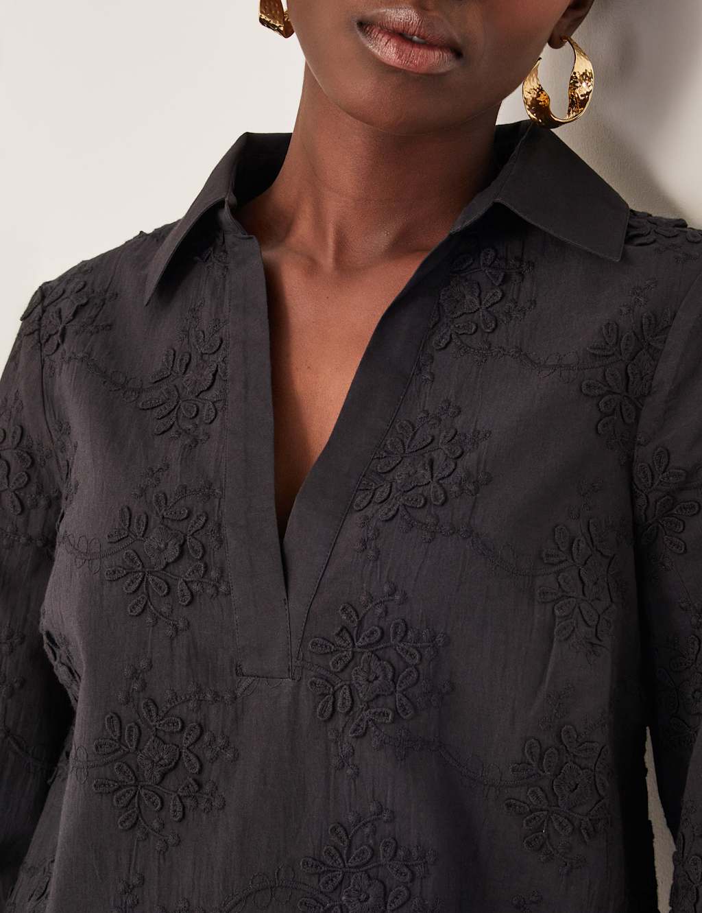 Pure Cotton Embroidered Mini Shift Dress 5 of 5