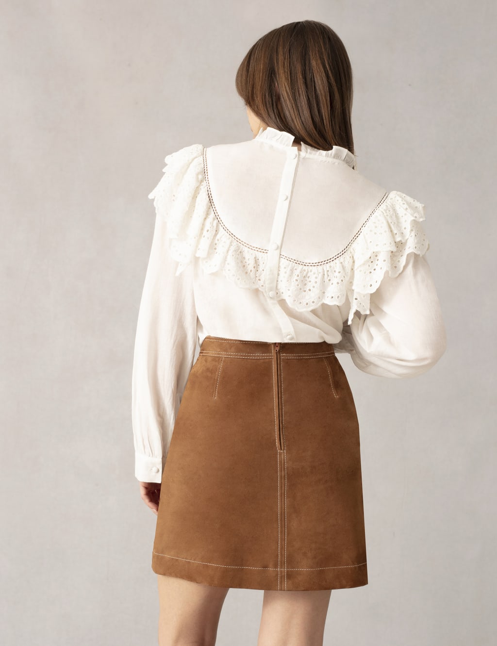 Suede Mini A-Line Skirt 4 of 4