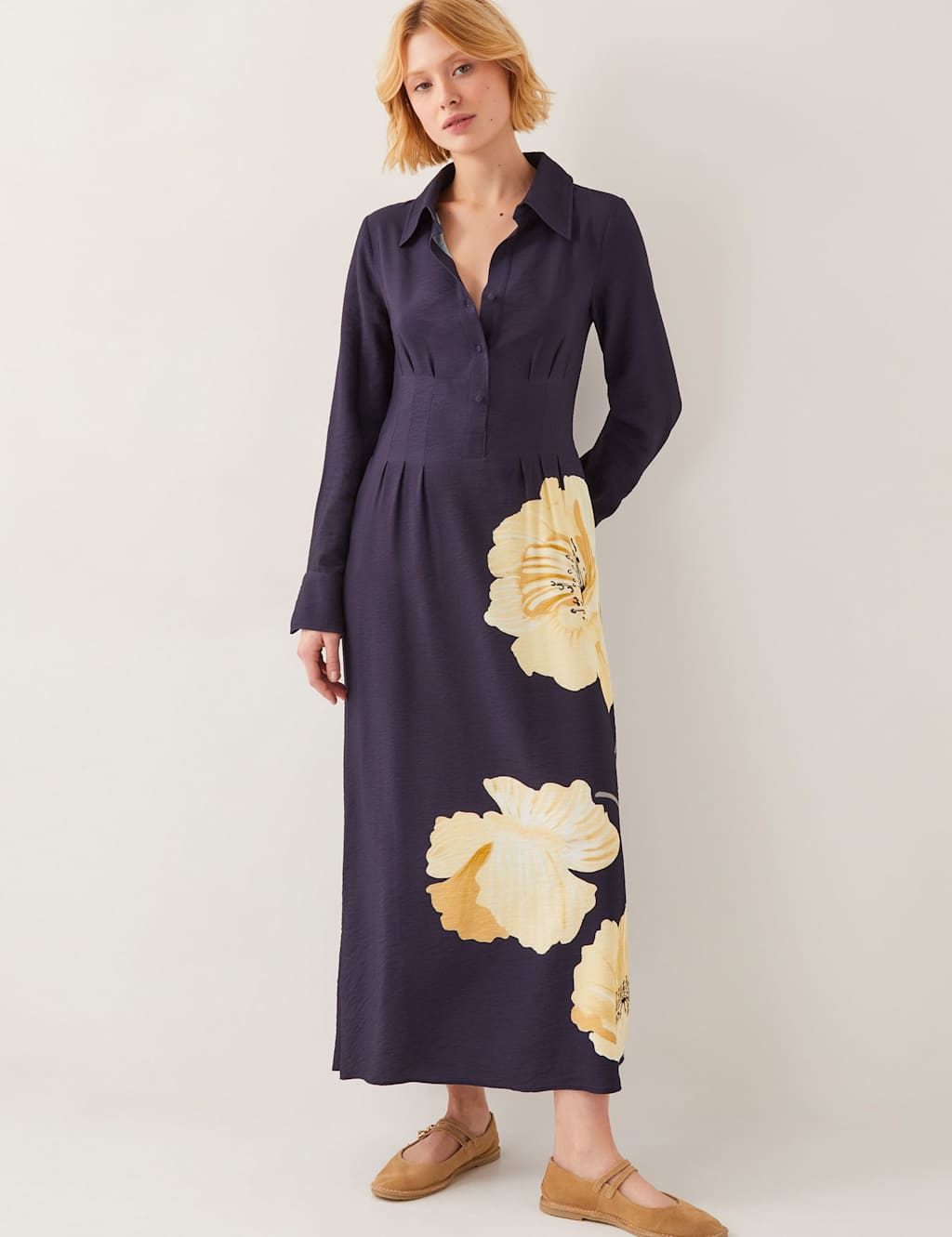 Floral Midi Shirt Dress 2 of 5