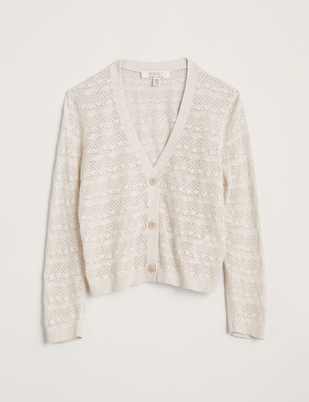 Pure Cotton Pointelle VNeck Cardigan Seasalt Cornwall M&S