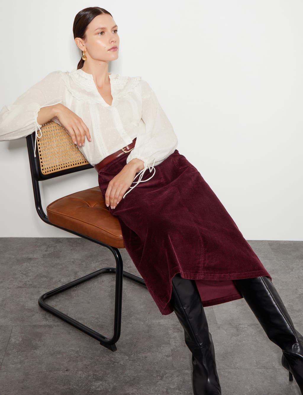 Pure Cotton Lace Notch Neck Scallop Blouse | Monsoon | M&S