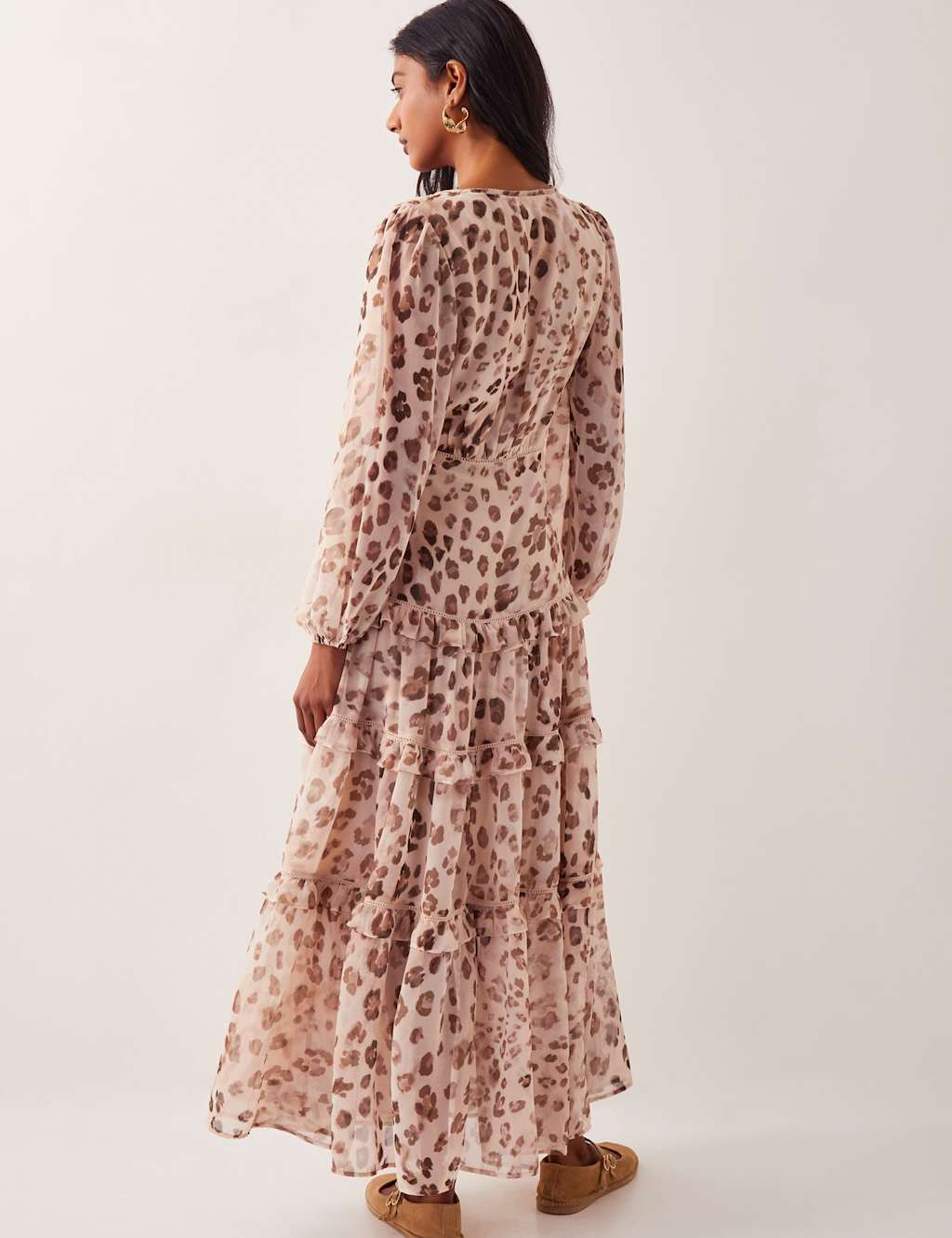 Leopard Print V-Neck Maxi Tiered Dress 4 of 4