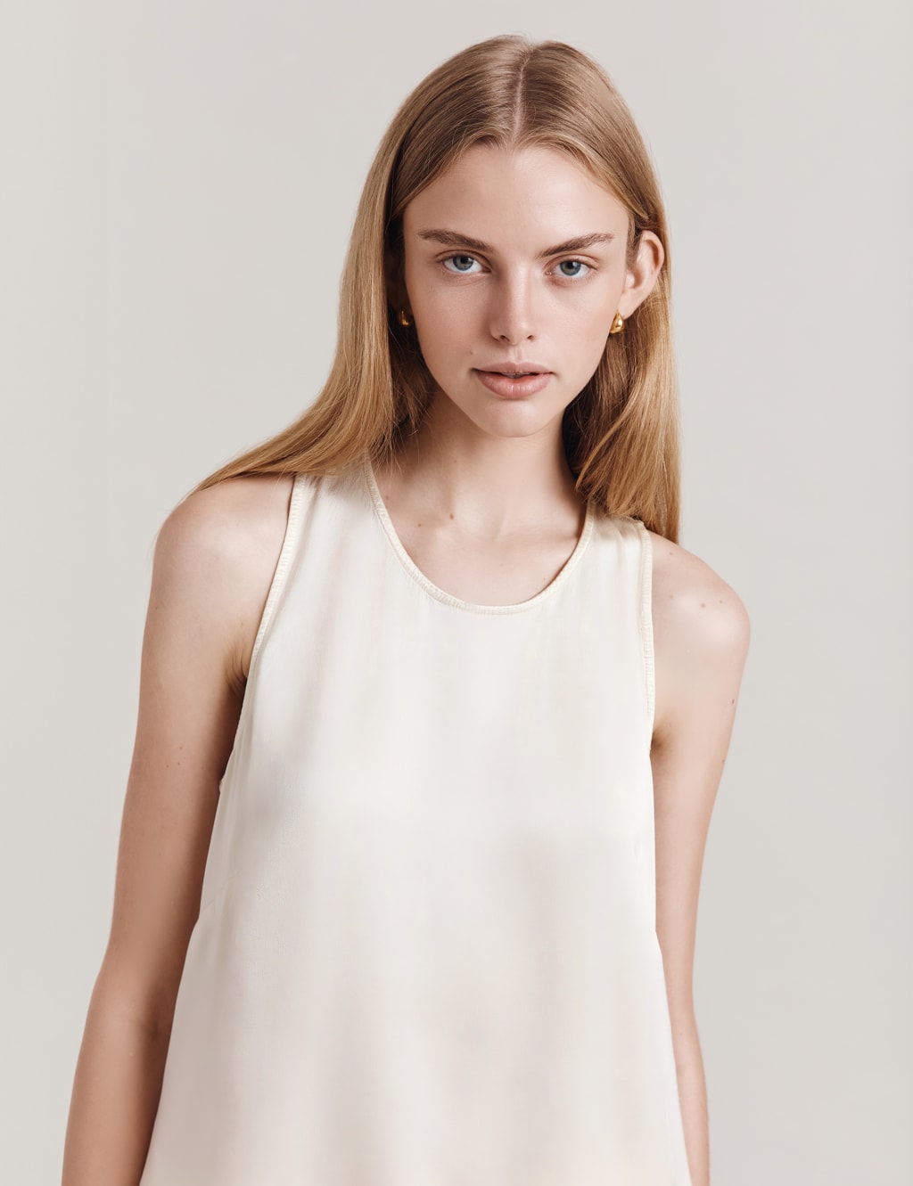 White satin vest top outlet