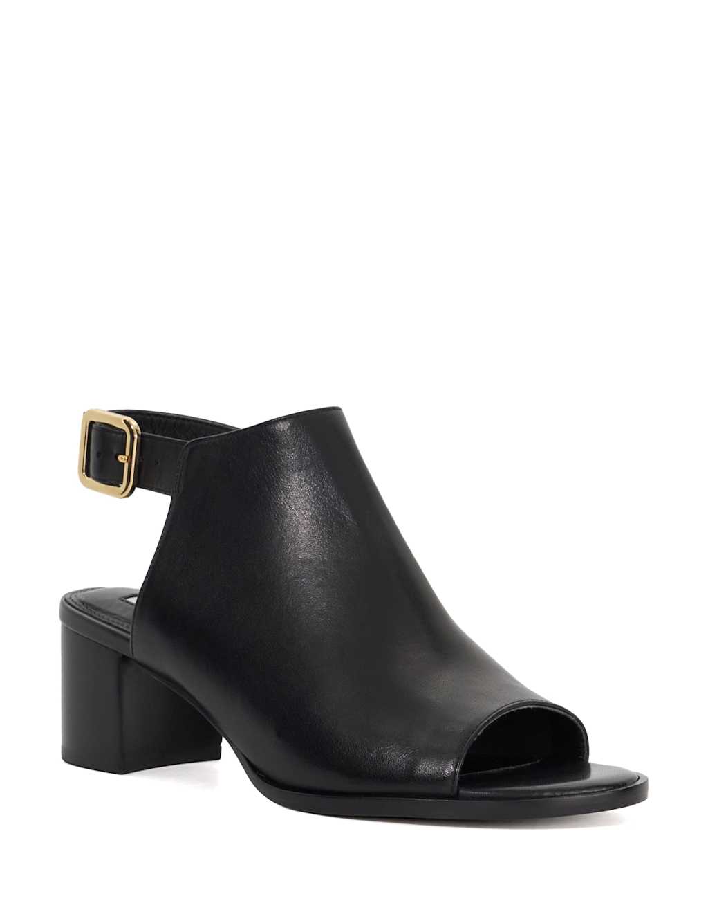 Leather Block Heel Peep Toe Sandals 3 of 5