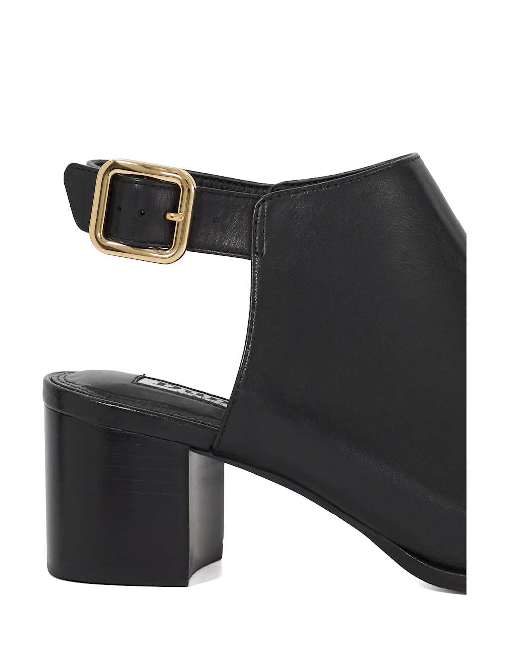 Leather Block Heel Peep Toe Sandals 4 of 5