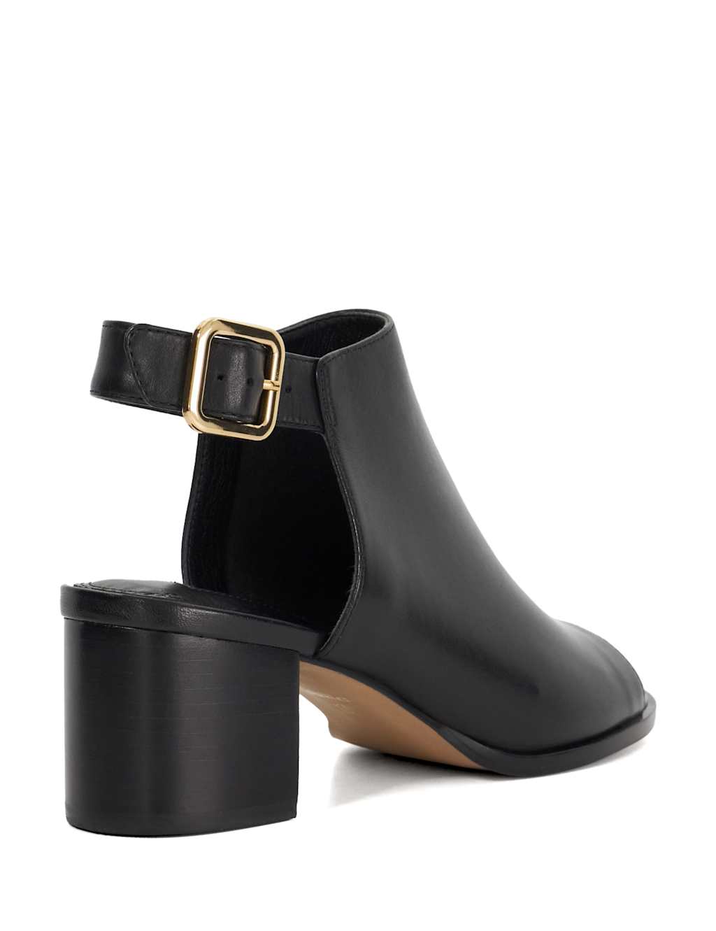 Leather Block Heel Peep Toe Sandals 5 of 5