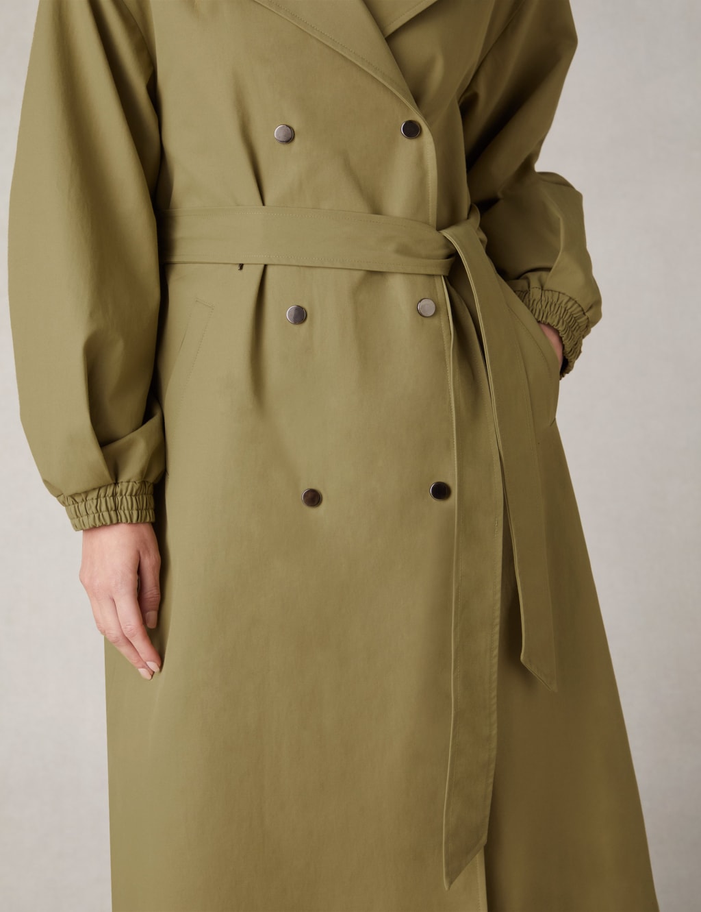 Cotton Blend Longline Trench Coat 7 of 11