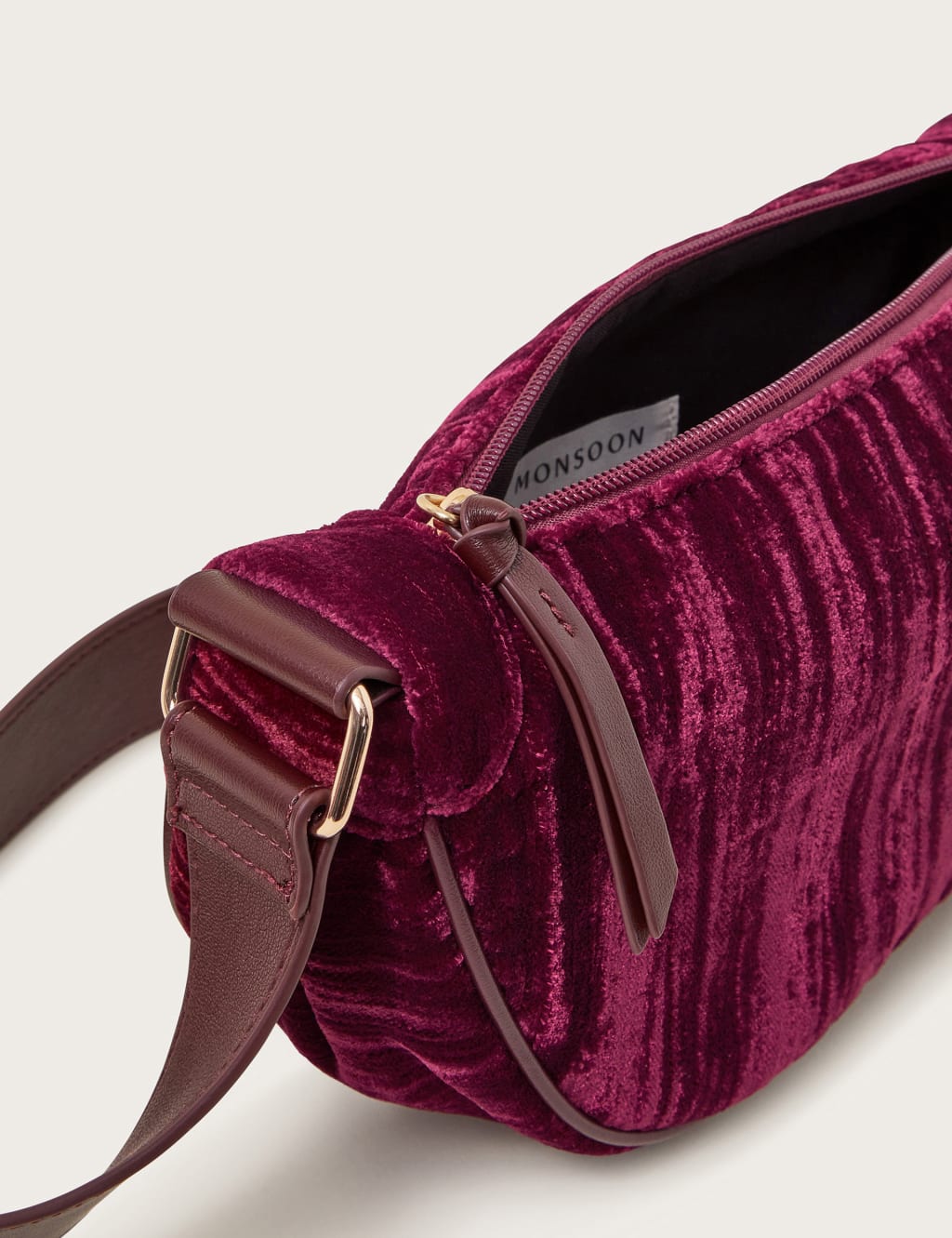 Crushed Velvet Sling Cross Body Bag Monsoon M S
