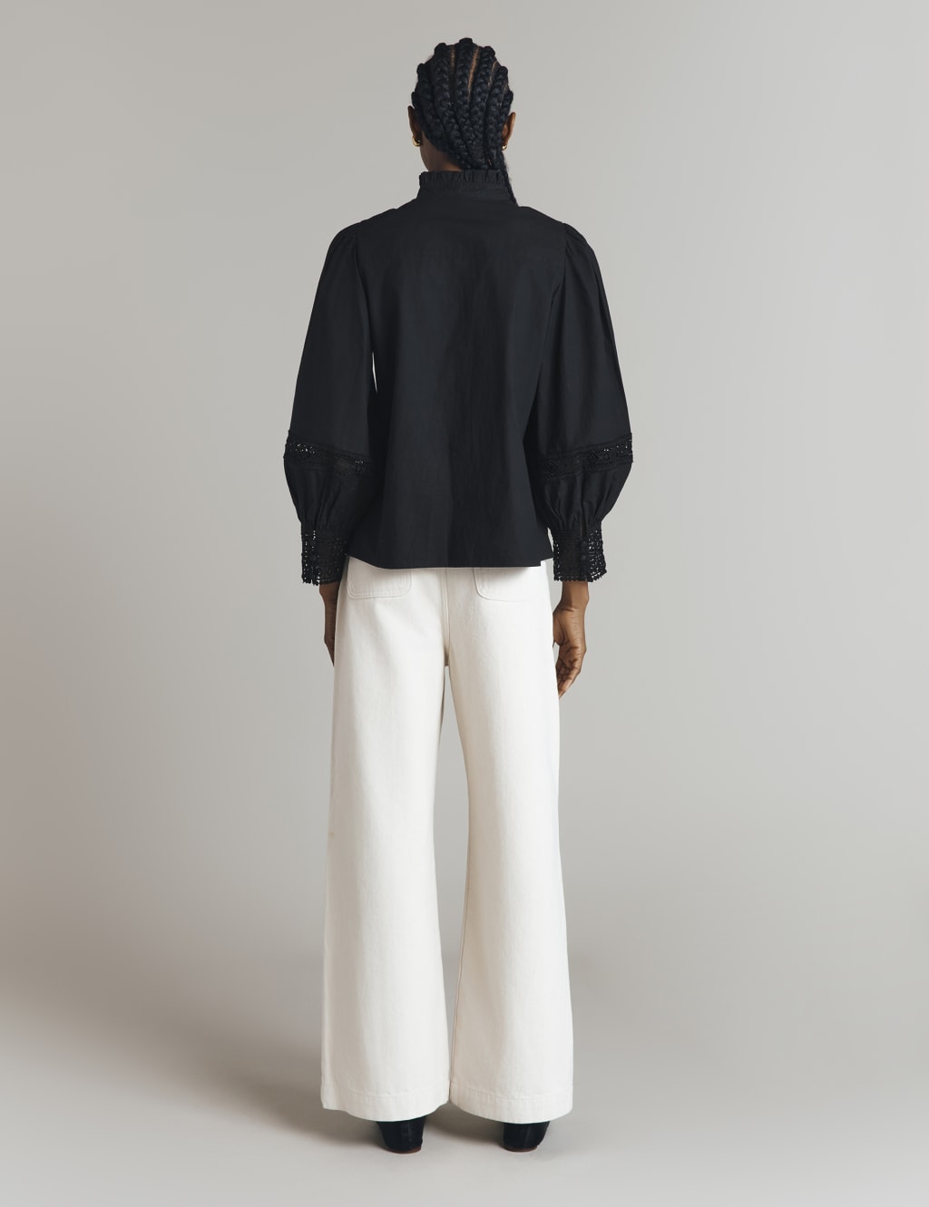 Pure Cotton Lace Insert Blouse 4 of 5