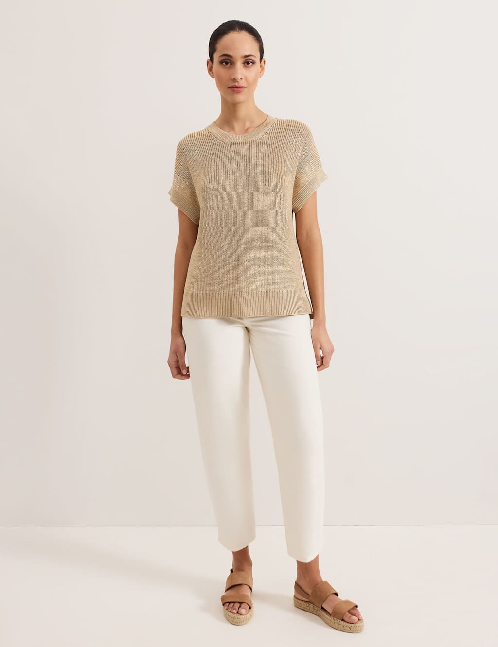 Metallic Textured Round Neck Jumper 3 of 7