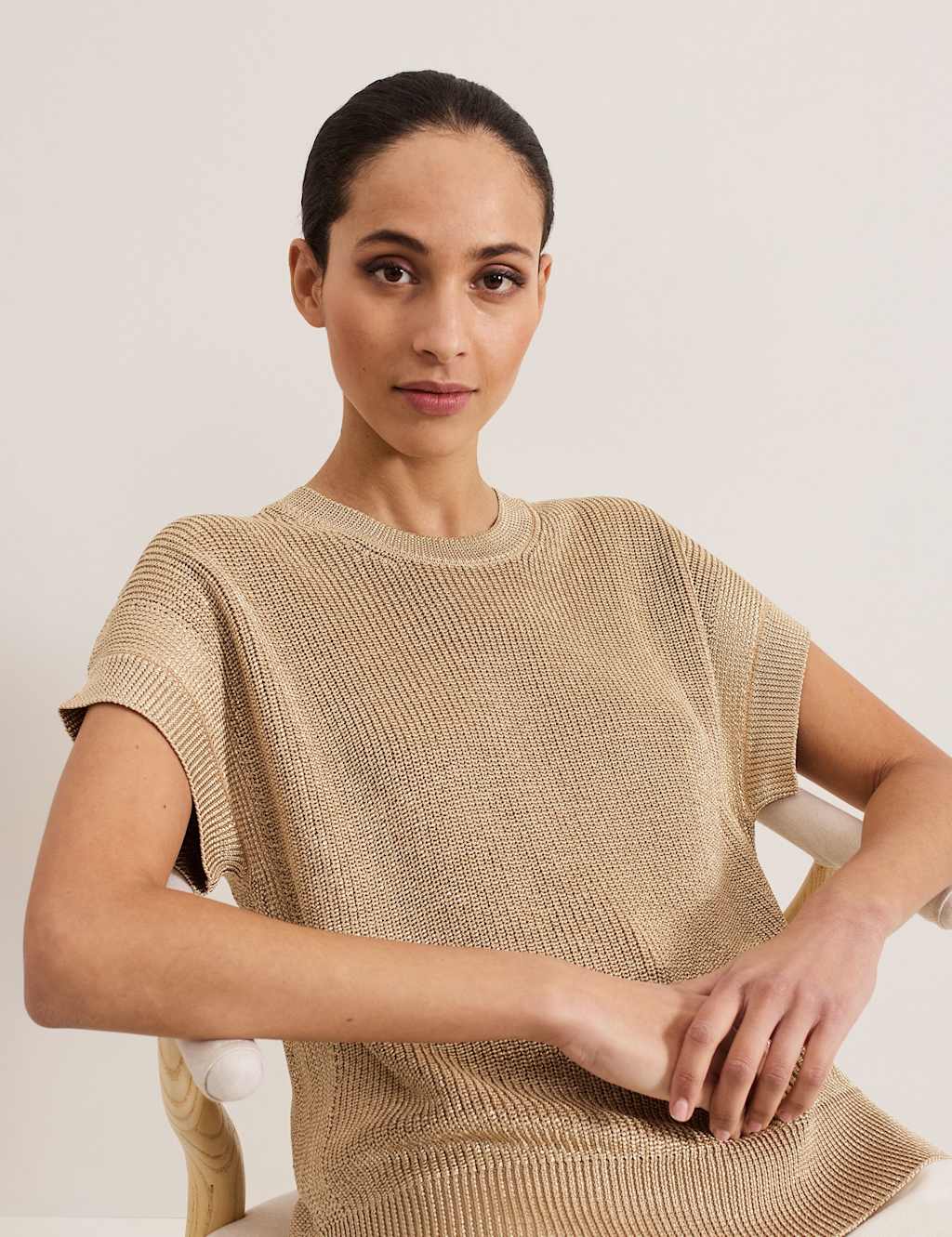 Metallic Textured Round Neck Jumper 5 of 7