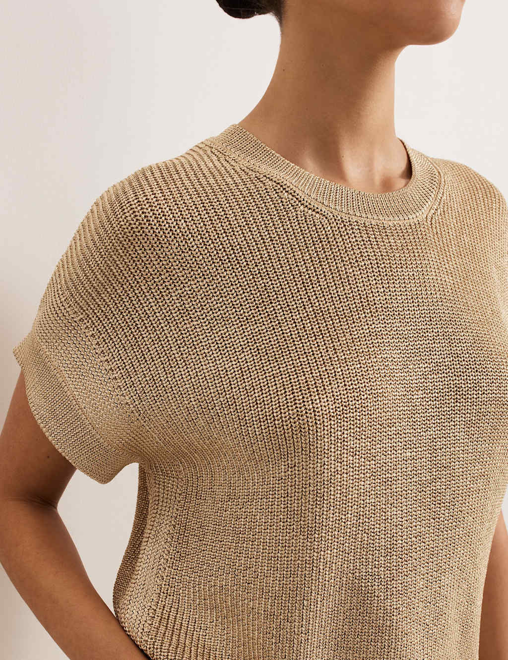 Metallic Textured Round Neck Jumper 6 of 7