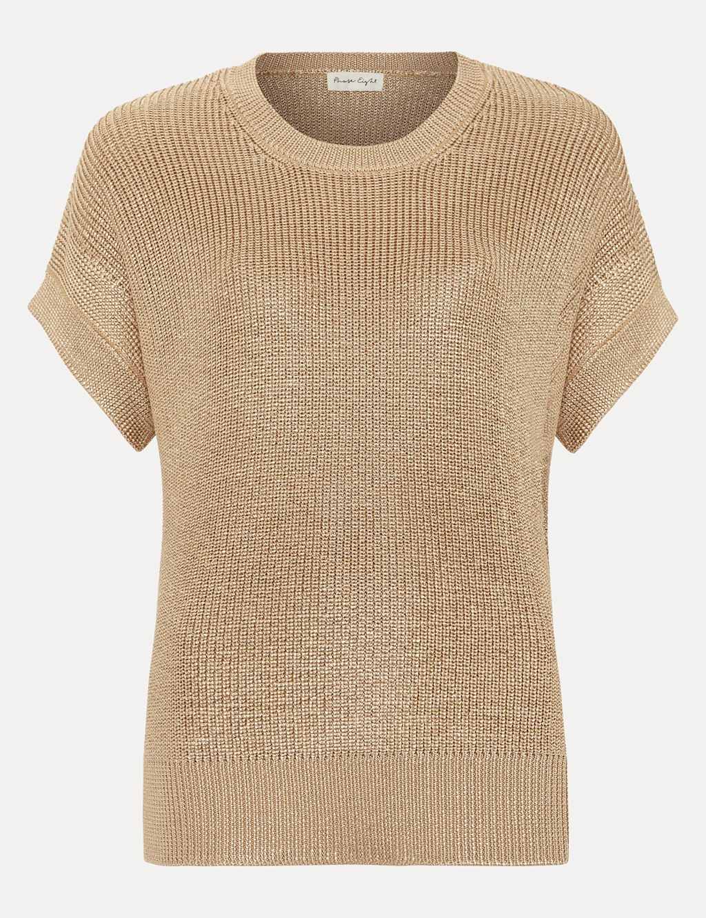 Metallic Textured Round Neck Jumper 2 of 7