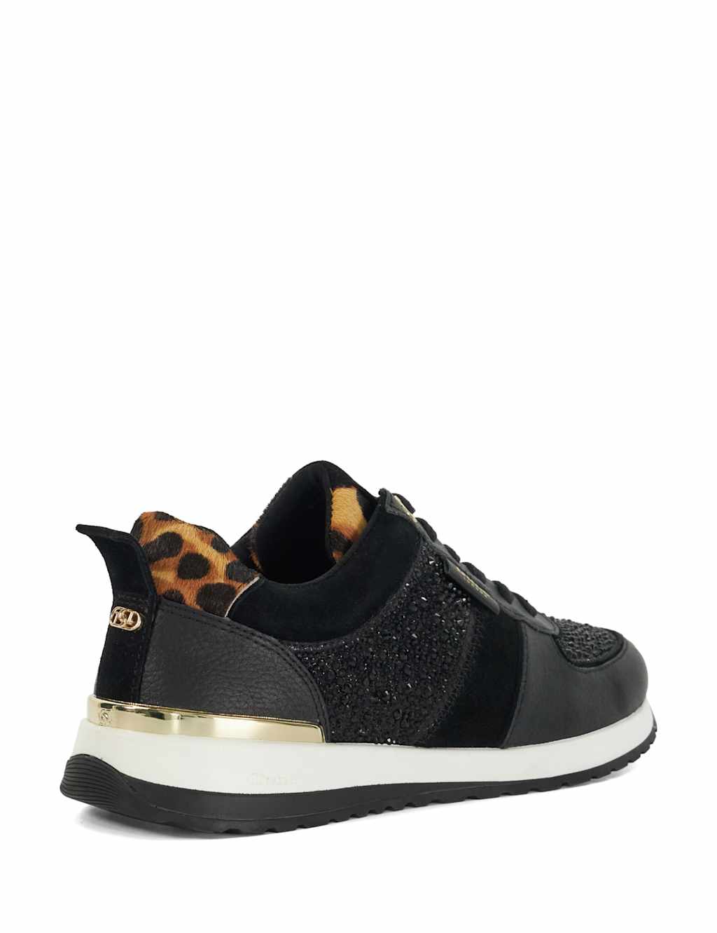 Leather Leopard Print Lace Up Trainers 4 of 6