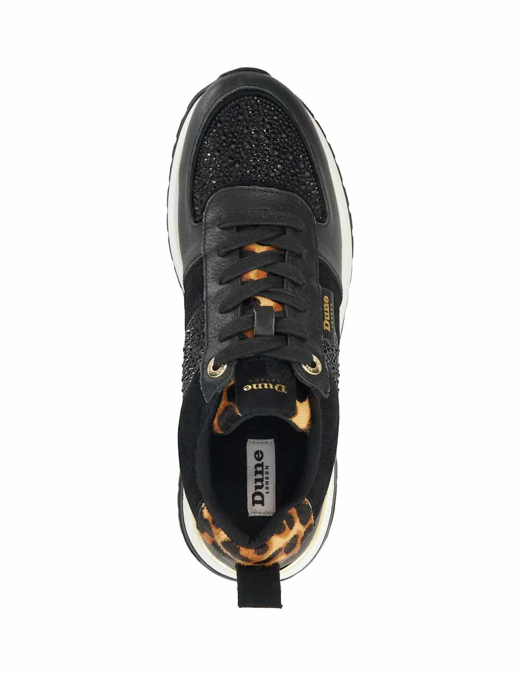 Leather Leopard Print Lace Up Trainers 5 of 6