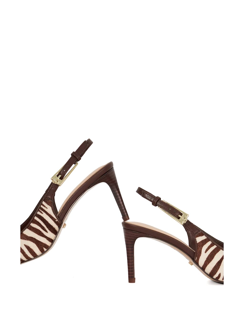 Zebra Print Stiletto Heel Slingback Shoes 5 of 5