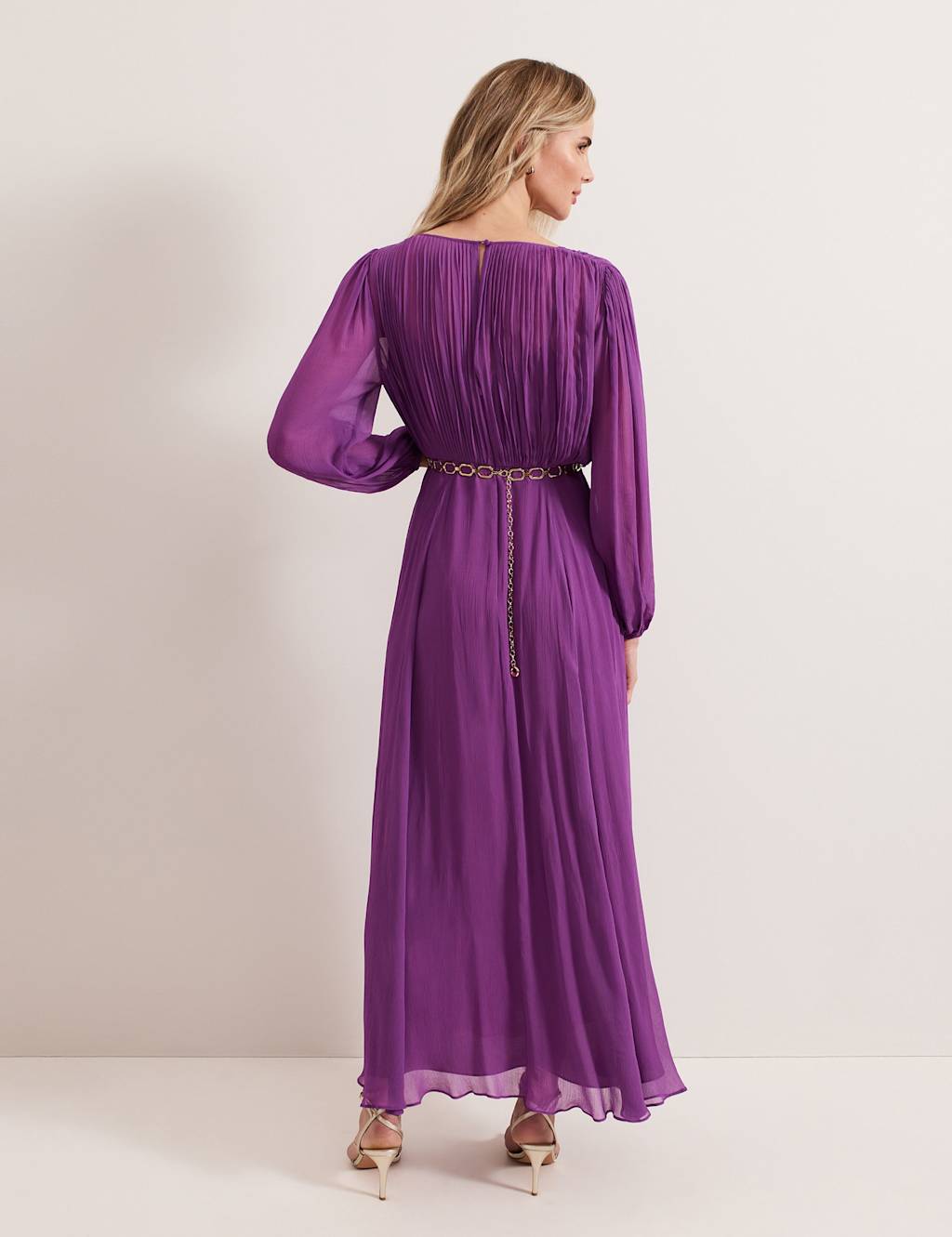 Tie Neck Maxi Waisted Dress 5 of 7