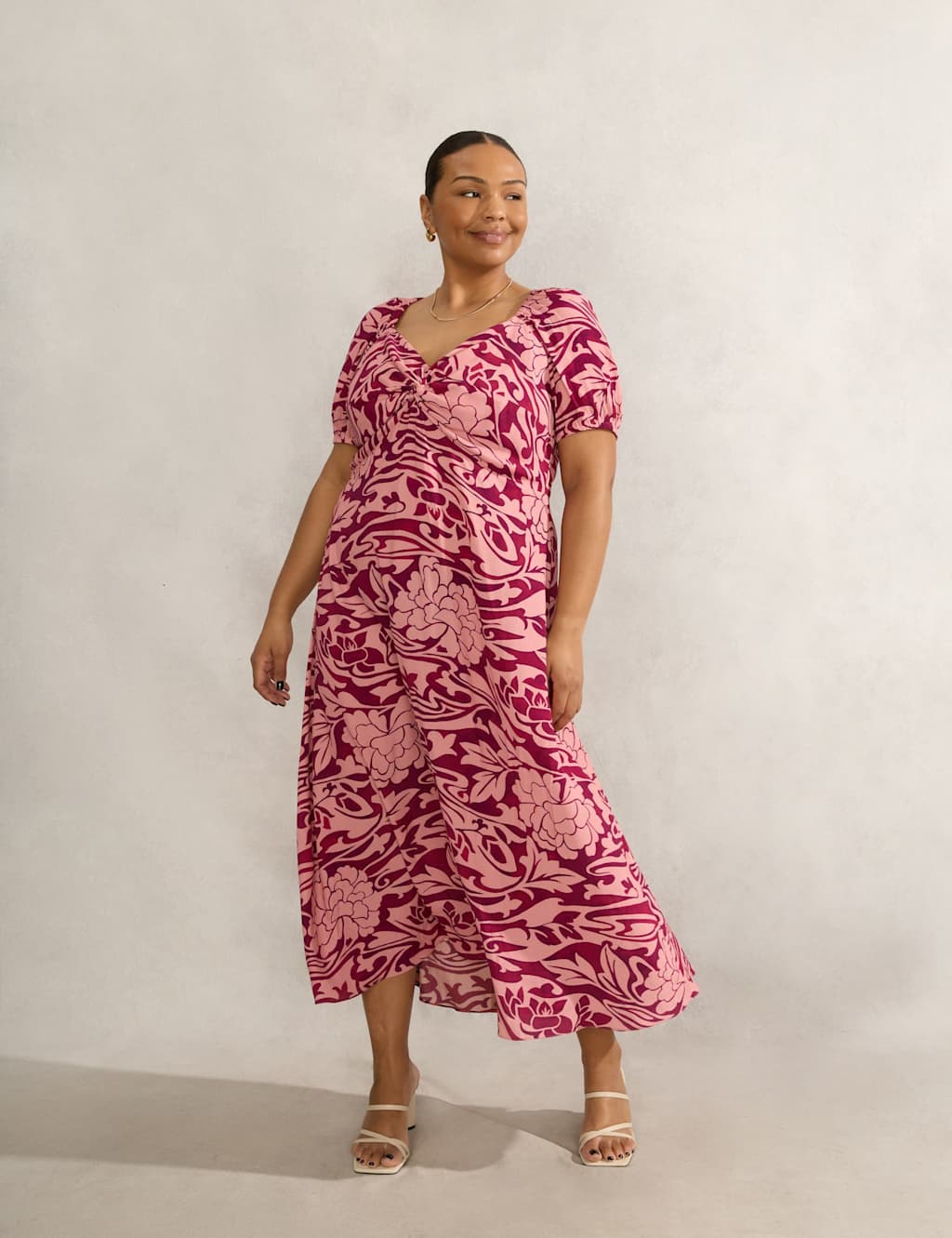 Floral V-Neck Maxi Tea Dress 3 of 5