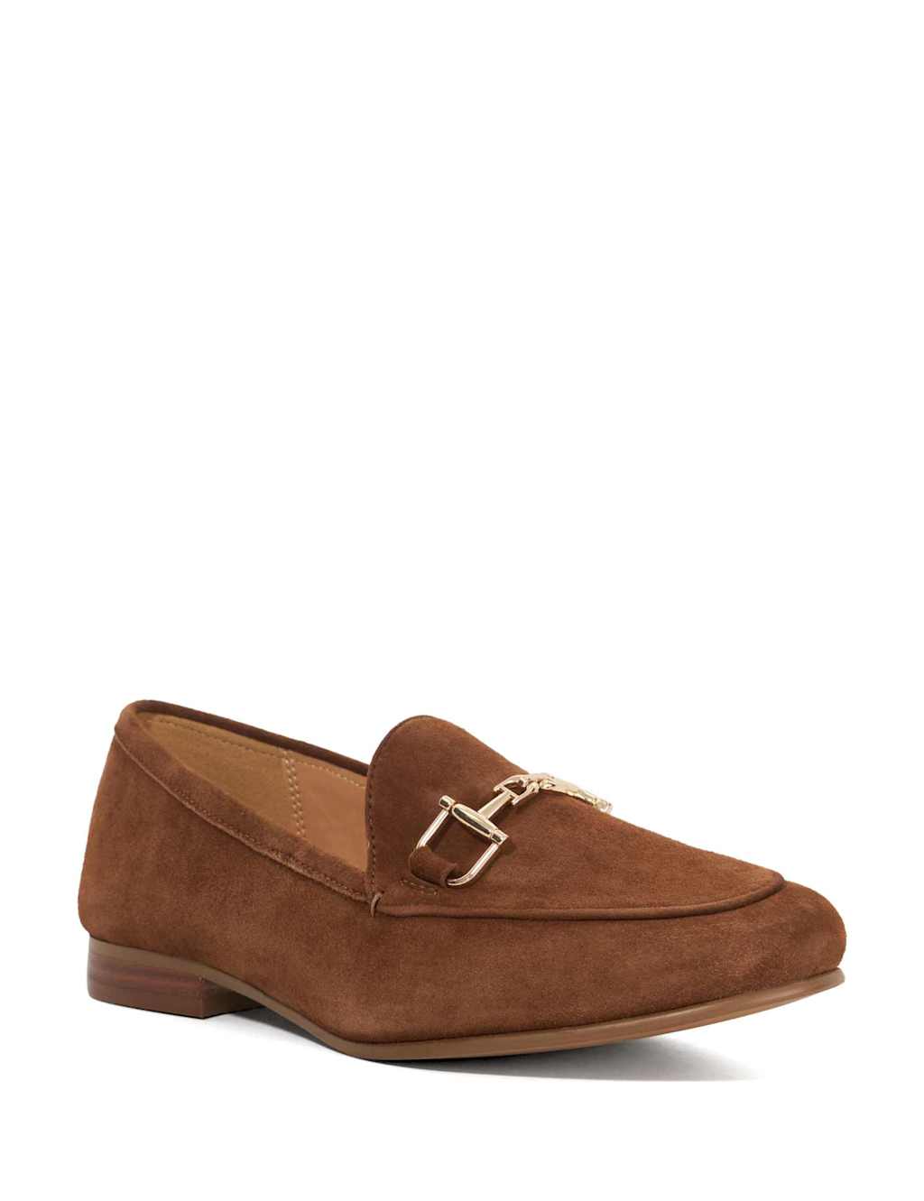 Wide Fit Suede Trim Block Heel Loafers 3 of 5
