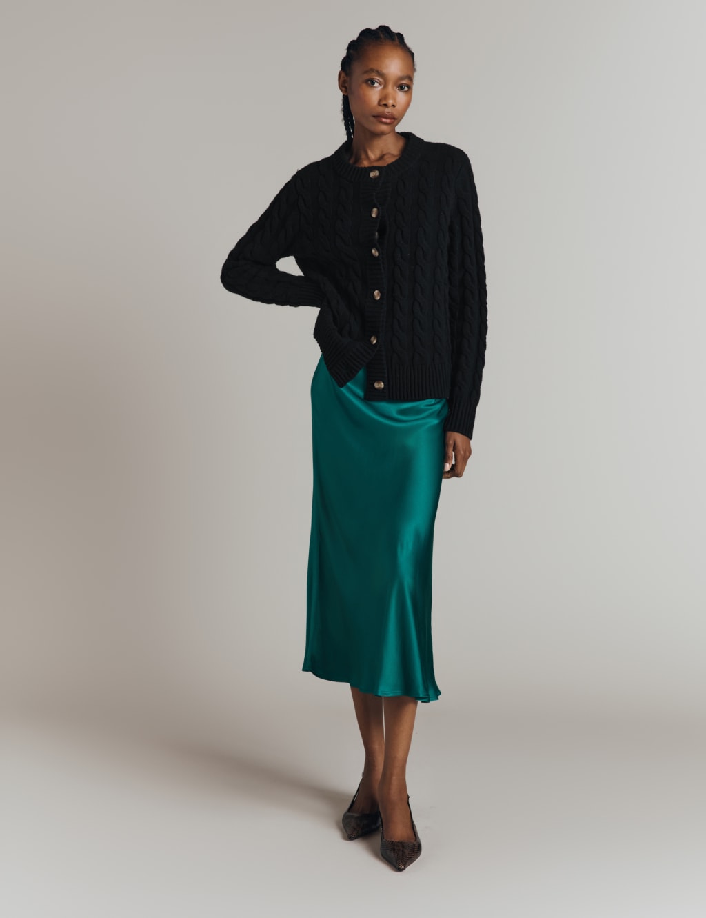 Satin midi slip skirt online