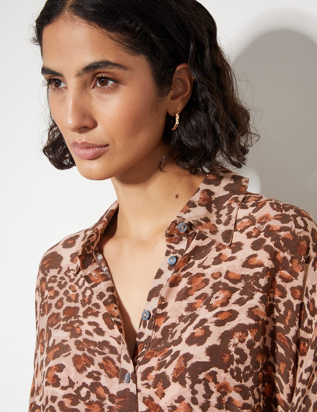 Printed collared shirts top