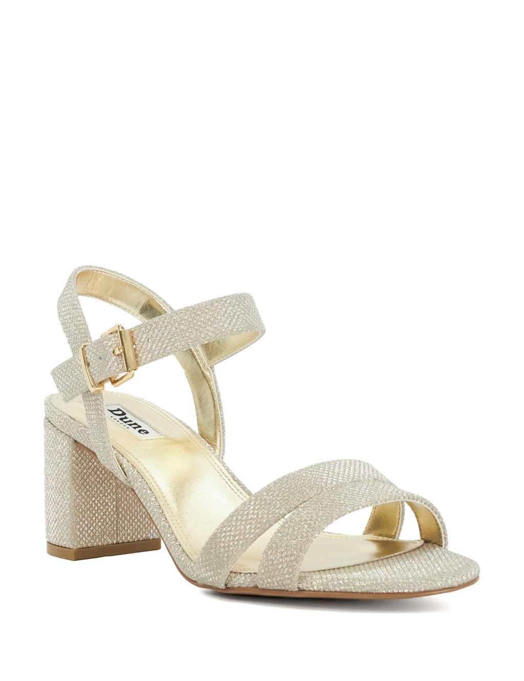 Wide Fit Glitter Block Heel Sandals 3 of 5