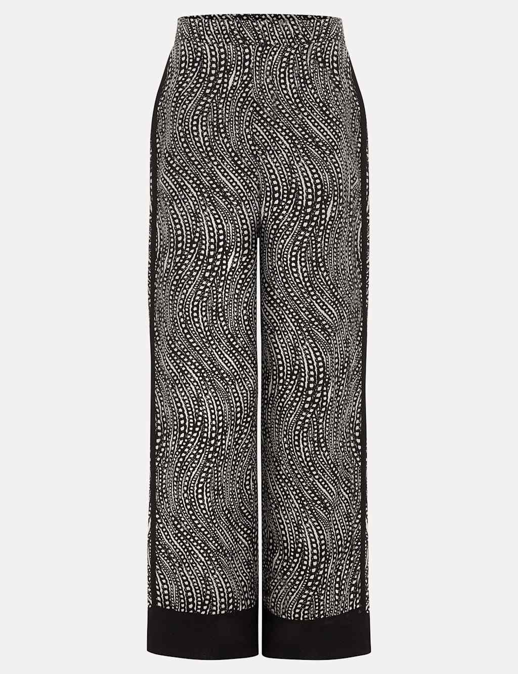 Linen Rich Geometric Wide Leg Trousers 2 of 6