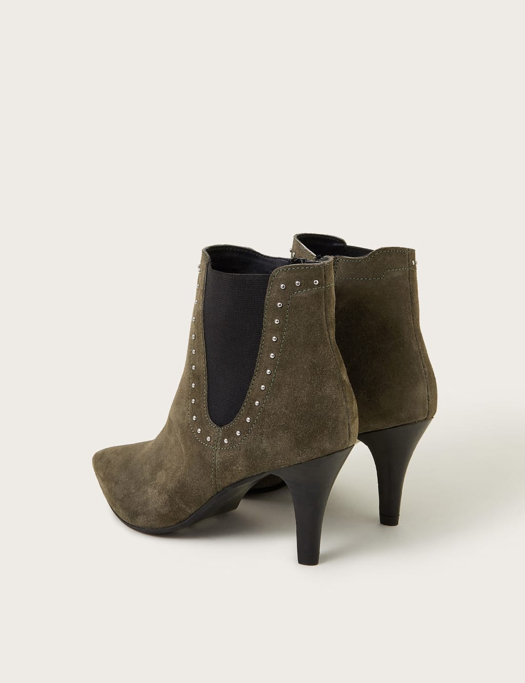 Suede Studded Stiletto Heel Pointed Boots Monsoon M S
