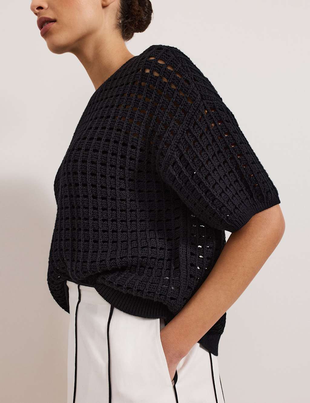 Pure Cotton Textured Knitted Top 5 of 7