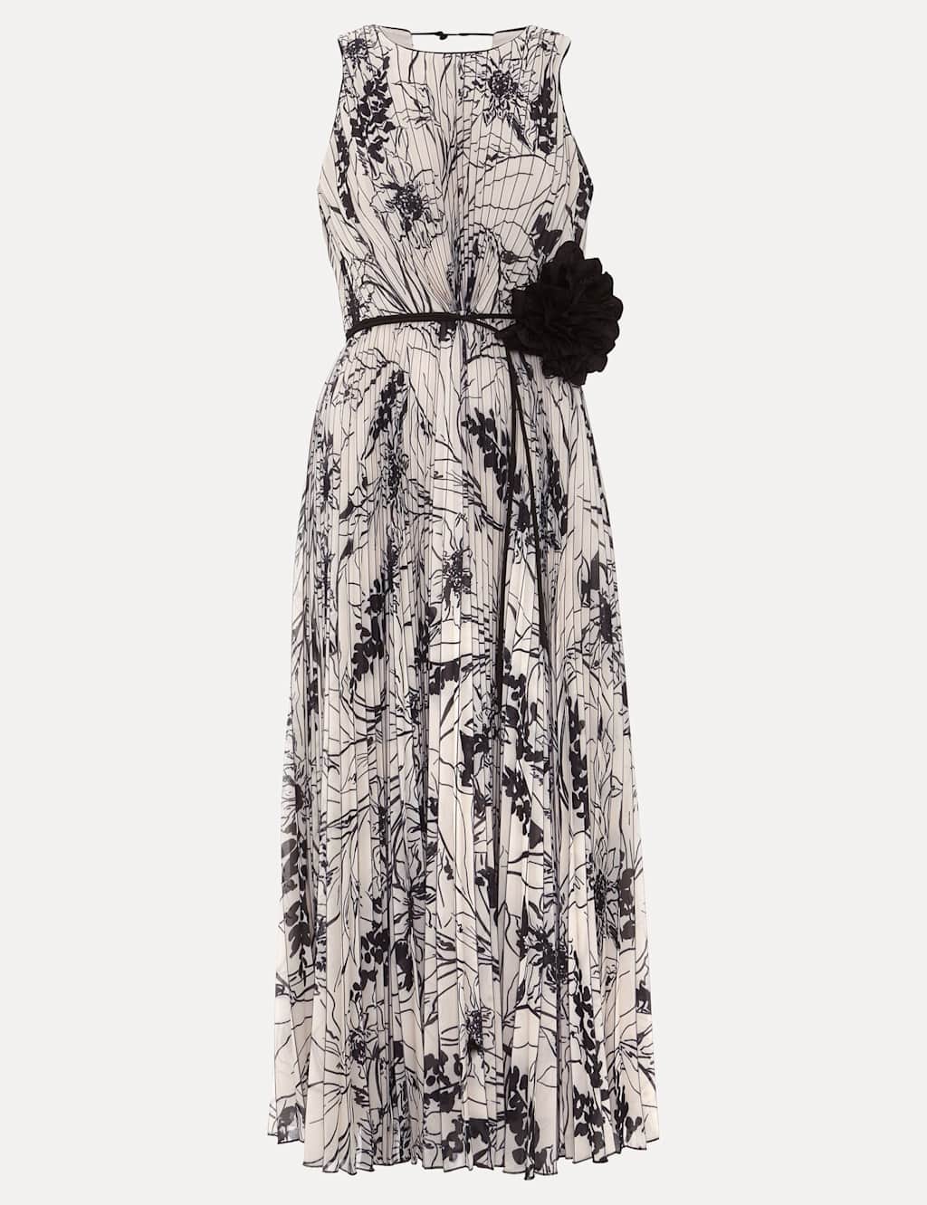 Printed Pleated Midi Skater Dress 2 of 7