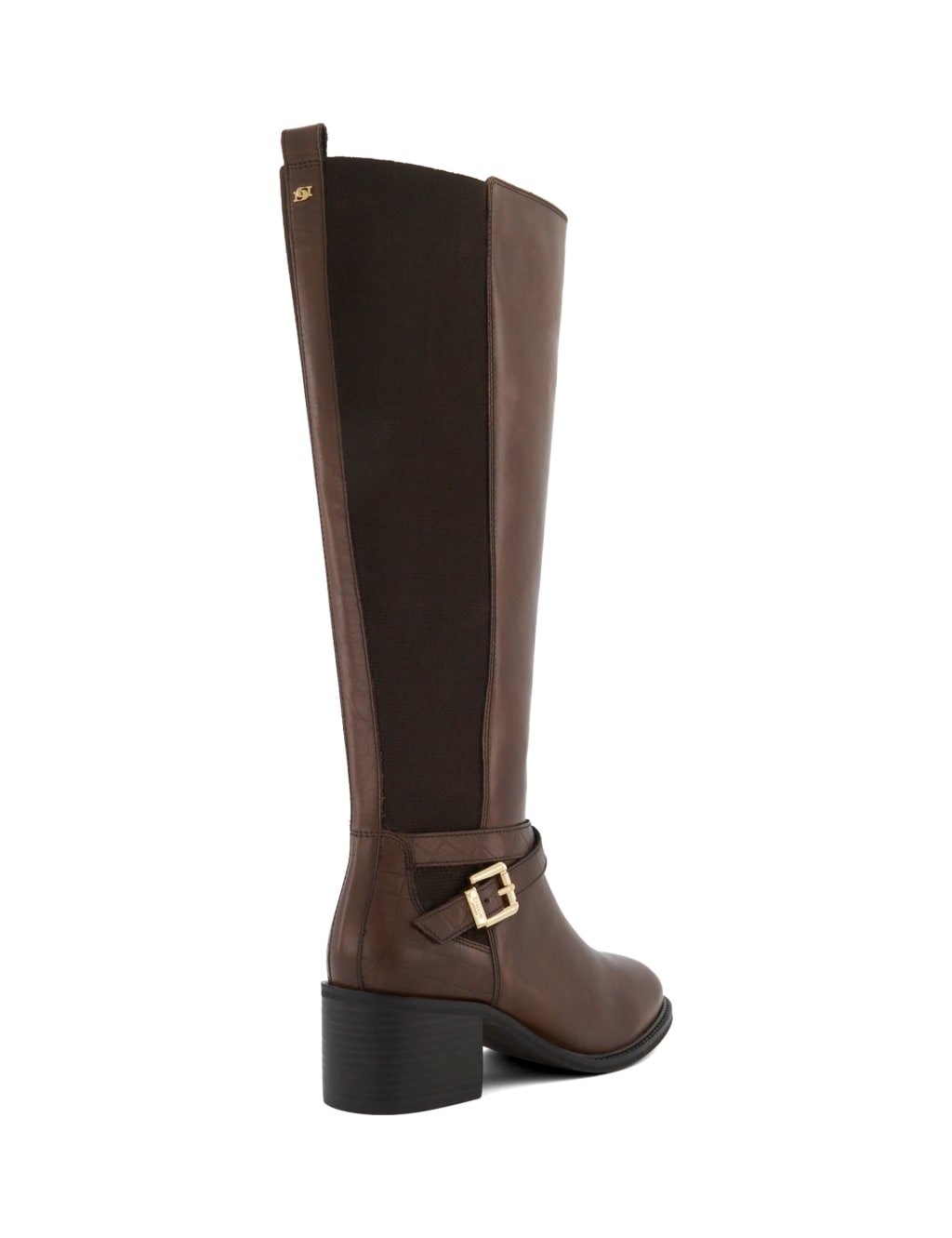 Leather Buckle Block Heel Knee High Boots Dune London M S